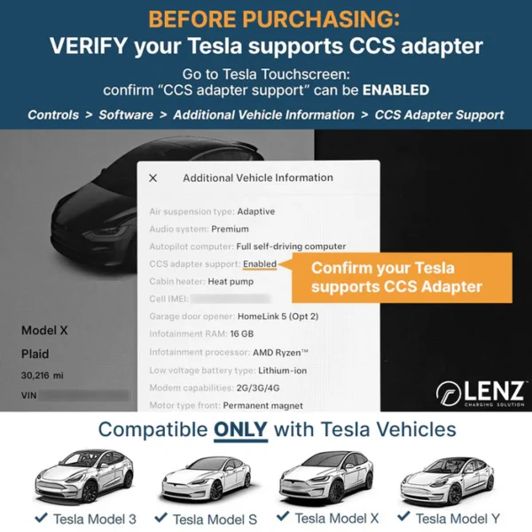 LENZ CCS1 to Tesla Charger Adapter - Image 2