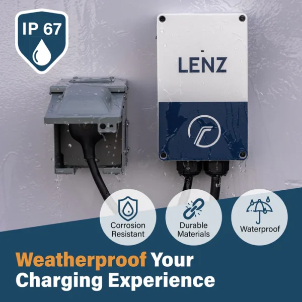 LENZ Level 2 Plugin 40 A Home Charger Weather-Proof Corrosion Resistant - Image 5