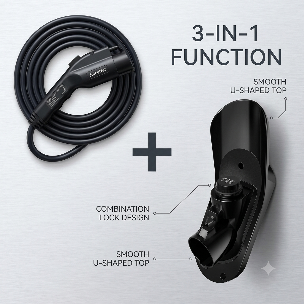 JuiceNet EV Charging Extension Cable + Locking Holster Bundle